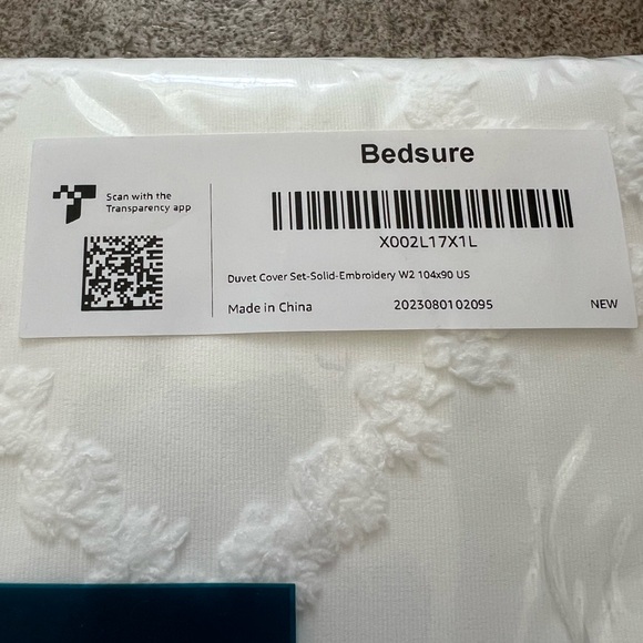 Bedsure White Embroidered Duvet Cover - Picture 2 of 4